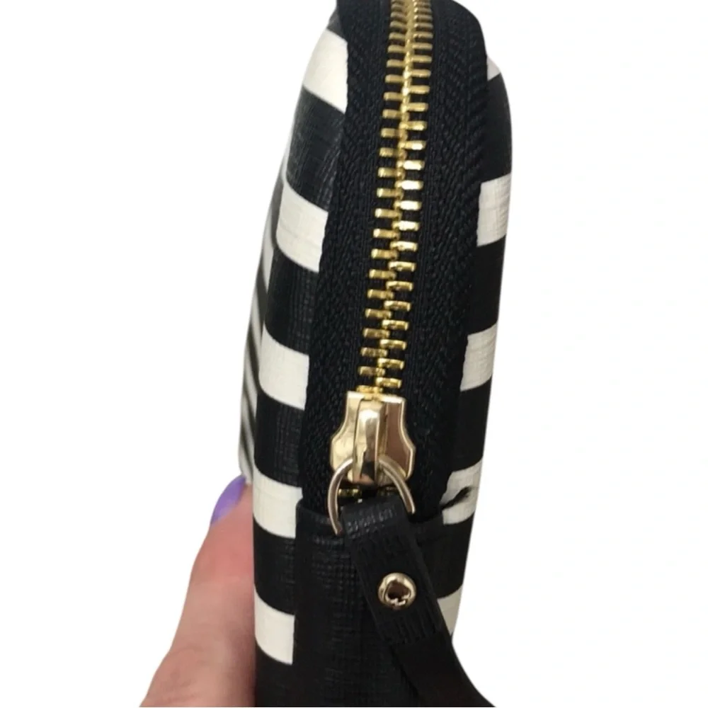 KATE SPADE NEW YORK Nautical Black/White Striped Laptop / Tablet Sleeve --Raina